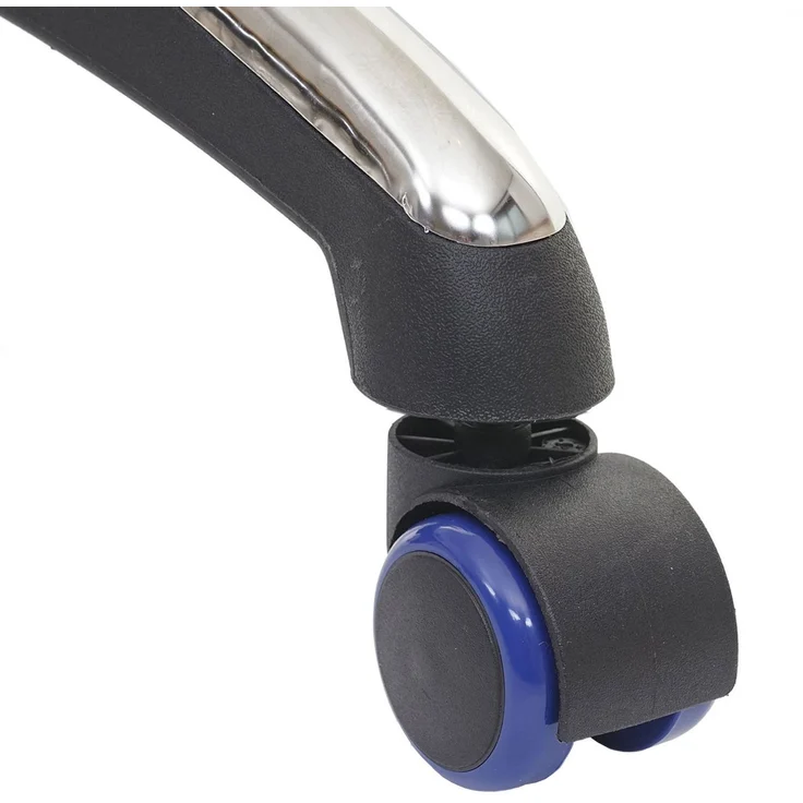 5er-Set Hartbodenrollen HWC-H86, Bürostuhl-Rollen Stuhlrollen, 150kg belastbar Ø 11mm ~ blau – Bild 2