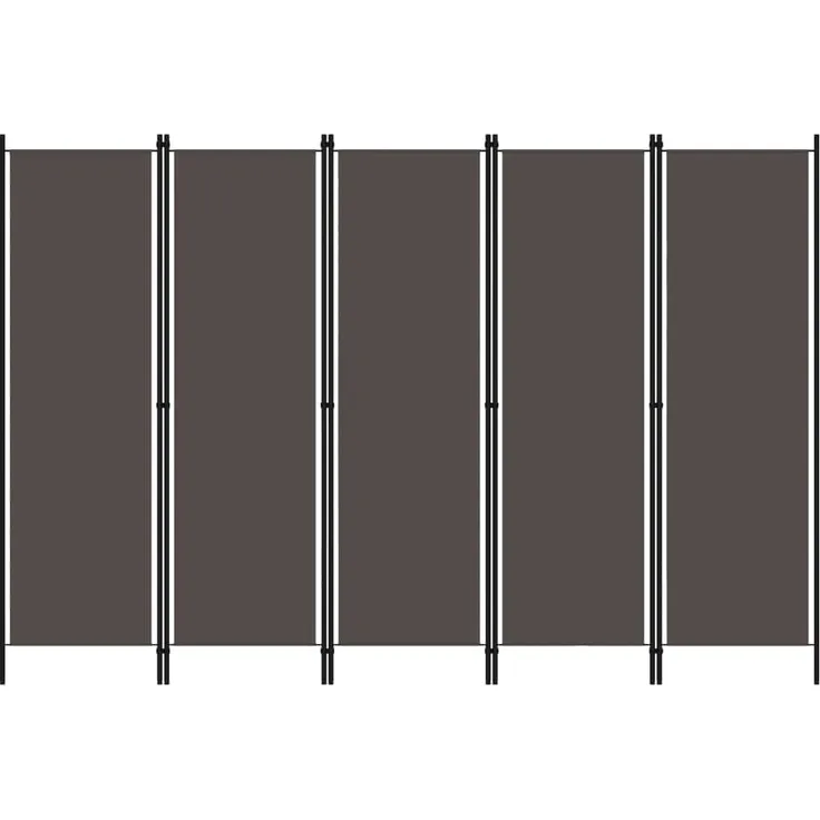 vidaXL 5-tlg. Raumteiler Anthrazit 250x180 cm 320725