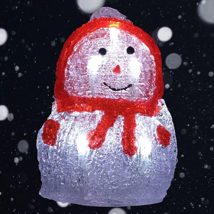 LED-Acryl-Schneemann 16x11cm Winterdeko Weihnachtsdeko Weihnachtsfigur Dekofigur