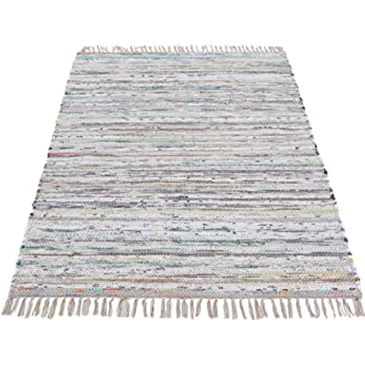carpetfine Teppich Kelim Chindi, Wendeteppich, rechteckig, Höhe: 6 mm, handgewebt, Fleckerlteppich mit Fransen, auch vielen in Läufergrößen – Bild 3