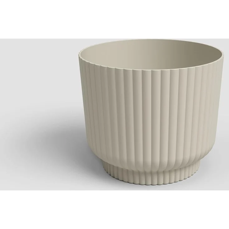 Artevasi Blumentopf Miami Wavy 20cm Creme – eleganter Übertopf mit Wellenstruktur, mattem Finish – ideal als Pflanzkübel für Moderne Räume – Bild 4
