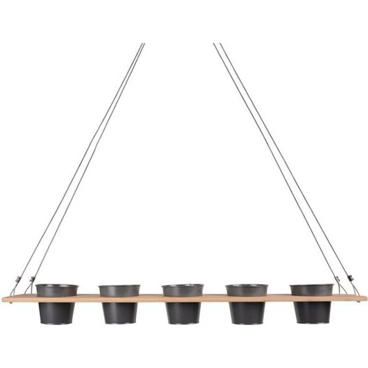 UNUS HOME Blumenkasten Kräuterbar, Pflanzenbar (natur), stabile Drahtseilaufhängung, vielseitig einsetzbar – Bild 4