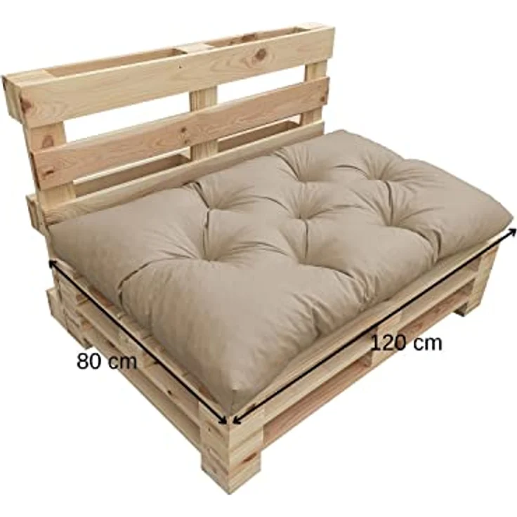 chilly pilley Palettenkissen Wasserdicht Palettenauflage Palettenpolster Palettenmöbel Gartenkissen Wasserfest Wasserabweisend viele Größen und Farben (Set 3 er. Cappuccino) – Bild 6