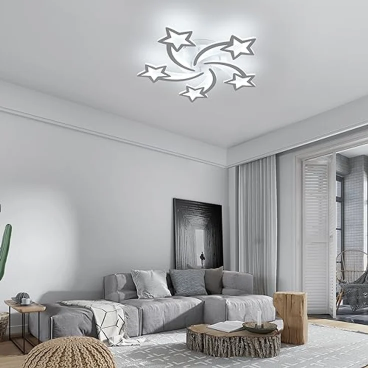 Goeco LED Deckenleuchte Dimmbar, 50W 6200LM Weiß Deckenlampe, Modern Deckenleuchte mit Fernbedienung/APP für Wohnzimmer Kinderzimmer Schlafzimmer, 3000K-6500K, Dia 65cm – Bild 7