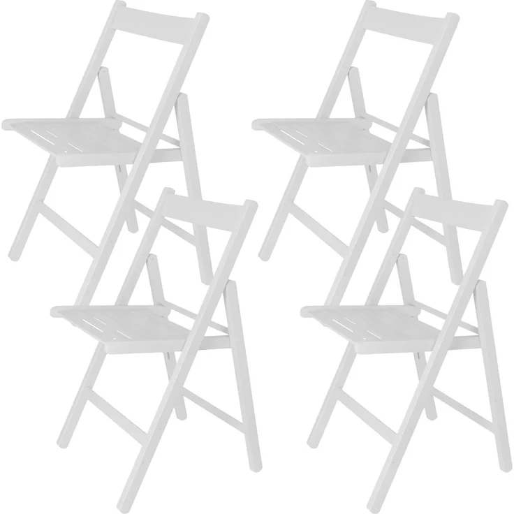 ARANAZ S.L. MANUFACTURAS DE LA MADERA Klappstuhl, Buchenholz, weiß, 43 x 47 x 79 cm