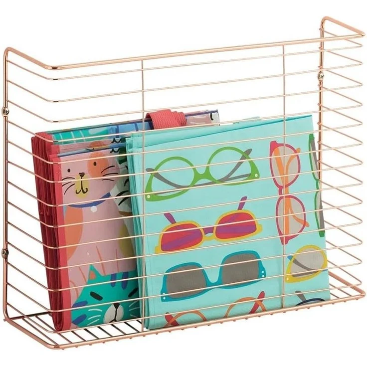 mDesign Wandregal Ablage Aufbewahrung Regal Organizer Metall Roségold – Bild 5