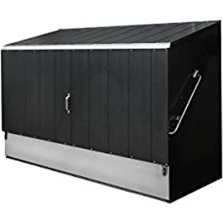 tepro Trimetals Metallgerätehaus Fahrradbox mit klappbarer Einfahrtsrampe für bis zu 3 Fahrrädern, anthrazit – Bild 3