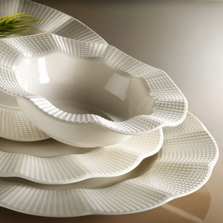 Hermia Concept 'MLN24Y2740694' Tafelservice (24-teilig), Creme, 25 x 25 x 2 cm – Bild 1