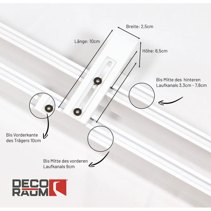 Deco-Raum® Gardinenschiene Innenlauf Loft | Größe: 90cm | Material: Aluminium | Farbe: Weiß – Bild 2