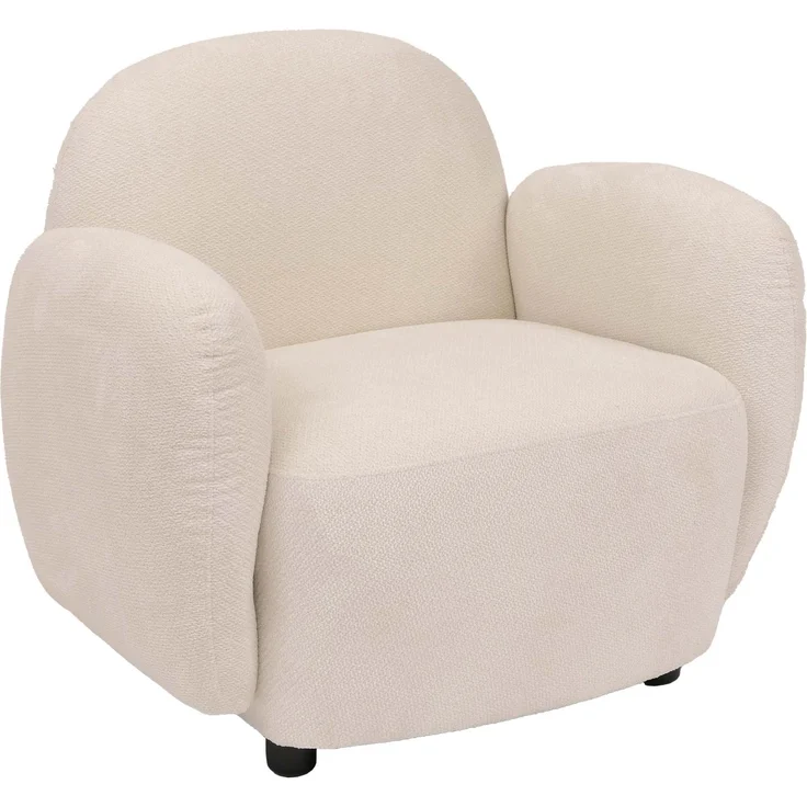 Sessel HWC-P33, Lounge-/Relax-/Cocktailsessel Polstersessel, Stoff/Textil Chenille (330 g/m²) ~ creme – Bild 9