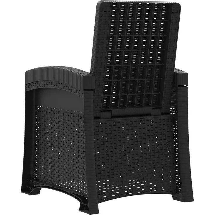 vidaXL Liegesessel Garten Rattan-Optik Anthrazit und Hellgrau PP 8012003 – Bild 5