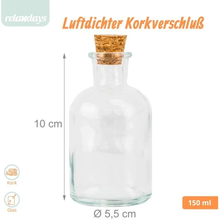 Relaxdays Glasflaschen mit Korken 8er Set – Bild 4