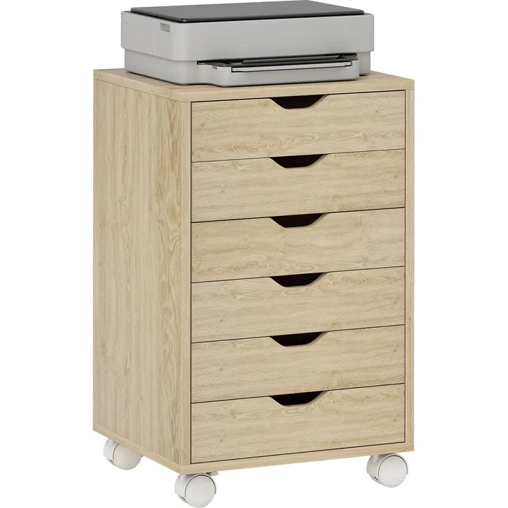 Bürokommode mit 6 Schubladen, 40.0×35.0×63.0cm, Rovere, MELAYR