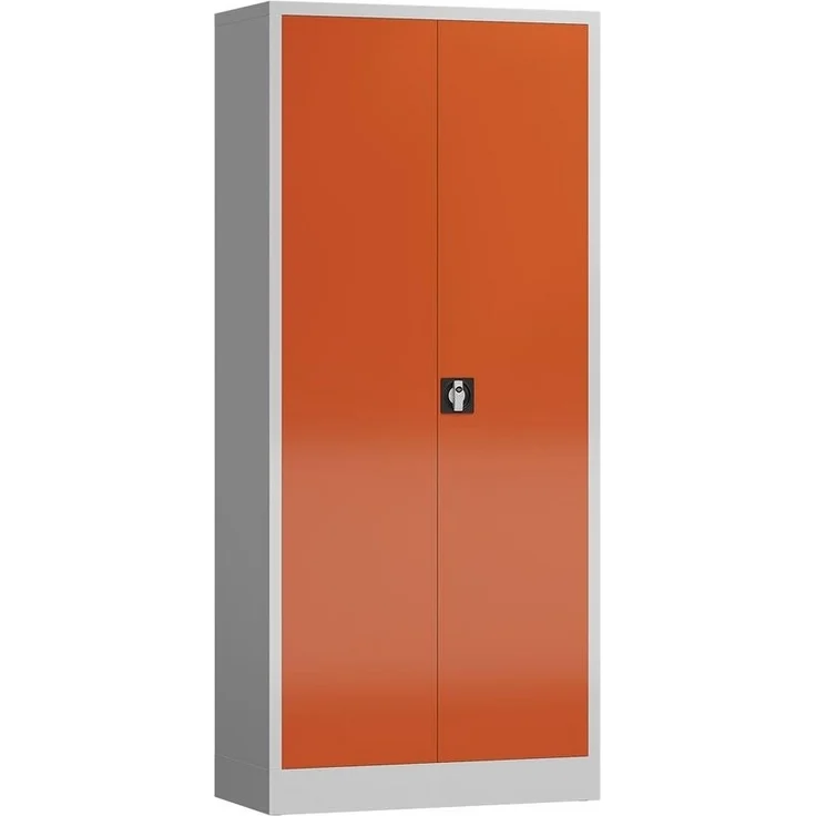 Steelboxx Mehrzweckschrank ClassiX Flügeltürenschrank, 1800 x 800 x 380 mm, lichtgrau/feuerrot (1-St) Komplett montiert und verschweißt, keine Montage erforderlich – Bild 1