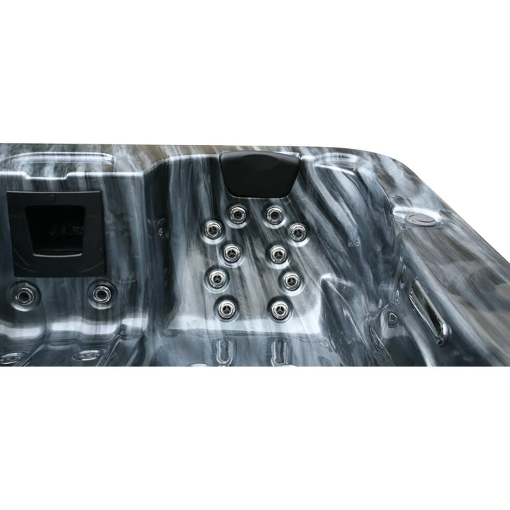 HOME DELUXE Outdoor Whirlpool BLACK MARBLE - Mit Treppe und Thermoabdeckung – Bild 7