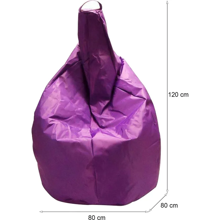 Dmora Pouf Angillina, Mehrzwecksessel, Sitzsack, Hockerhocker, Made in Italy, 80x80 h120 cm, Lila – Bild 3