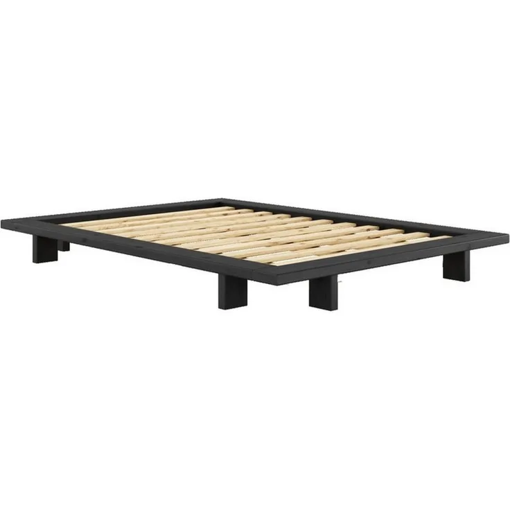 Karup Design Bettgestell JAPAN BED Bodenbett, Holzrahmen, Futonbett, Jugendbett, Holzbett, Massivholzbett mit Lattenrost, Kiefer massiv, Bett ohne Kopfteil