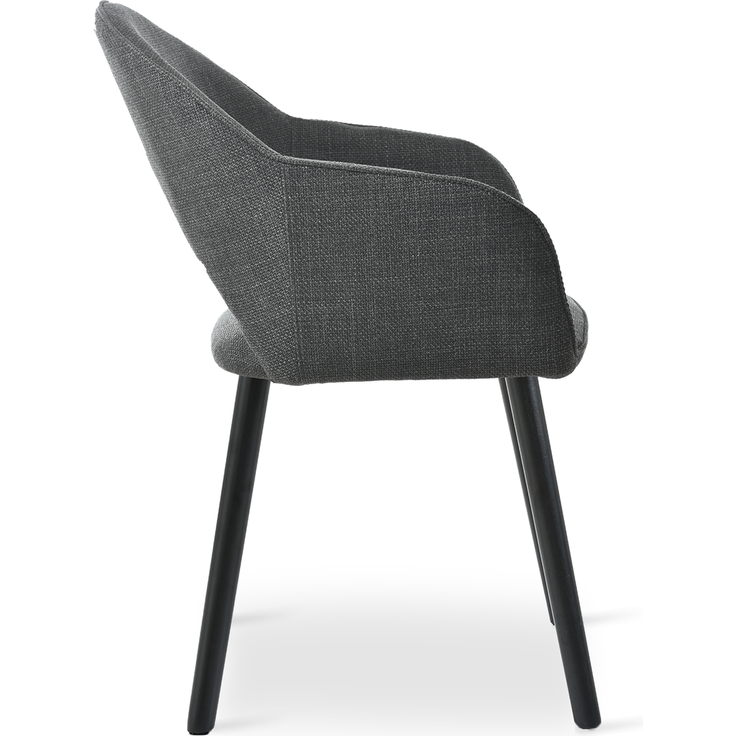 GOEURVANT 1316 Esszimmerstühle 4er-Set mit Armlehnen, Webstoff - Anthrazit – Bild 5