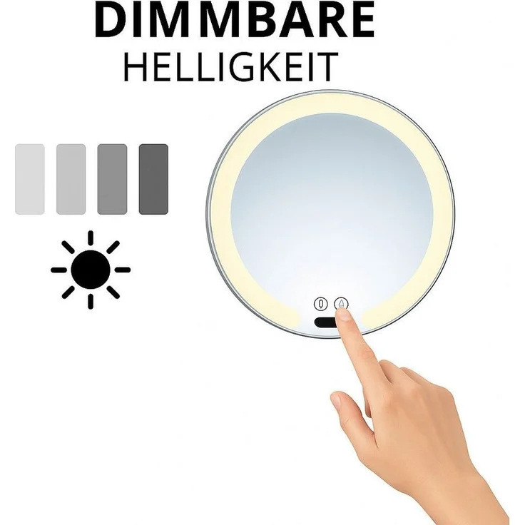 Libaro Kosmetikspiegel mit Sensor + Dimmer LED 7-fach Vergößerung VITTORA Schminkspiegel, Vergrößerungsspiegel 7x Bewegungssensor Wandmontage weißes Kabel Licht – Bild 2