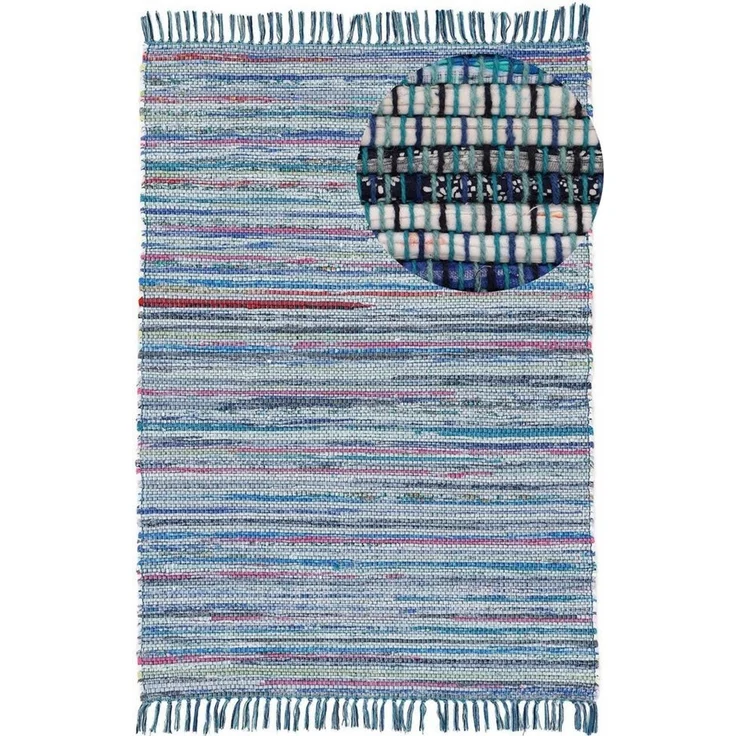 carpetfine Teppich Kelim Chindi, Wendeteppich, rechteckig, Höhe: 6 mm, handgewebt, Fleckerlteppich mit Fransen, auch vielen in Läufergrößen – Bild 2