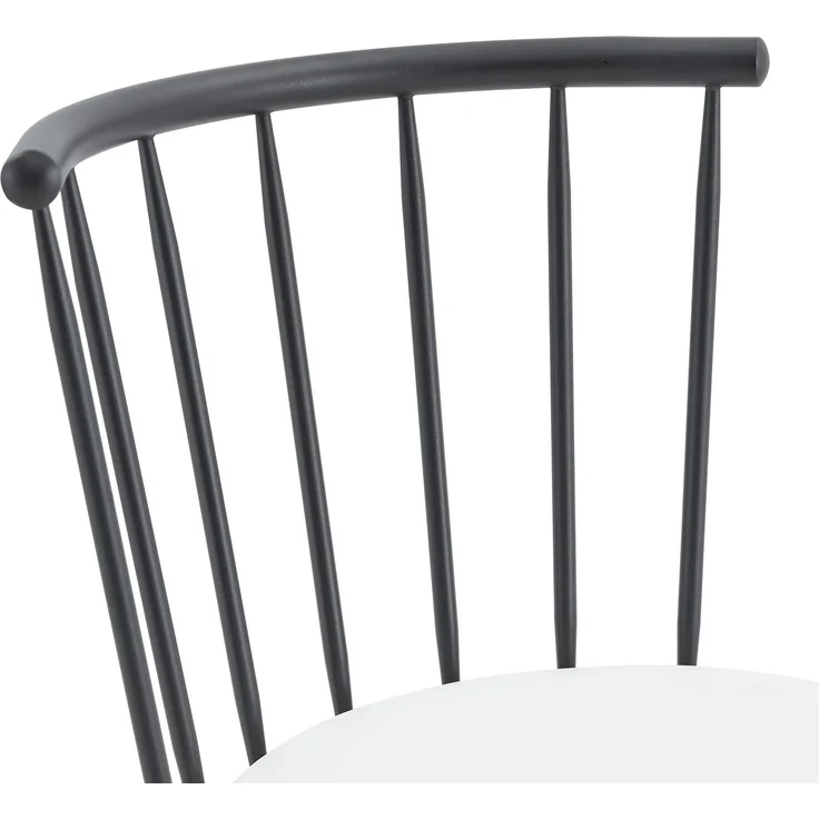 Moderner Metall-Barhocker im Windsor-Stil mit gepolstertem Sitz für Kücheninseln, Bars, Restaurants; Barhocker im Industrial-Stil in Barhöhe; Vintage- und Minimalismus-Stil--Weiß--96x39x39cm--YOUDENOVA – Bild 2