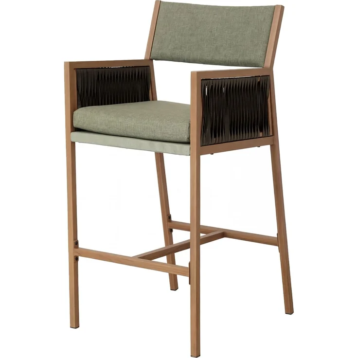 Set Bartisch + 2x Barhocker HWC-Q12, Barstuhl Stehtisch, Polyrattan Olefin (210 g/m²) ~ grün – Bild 8