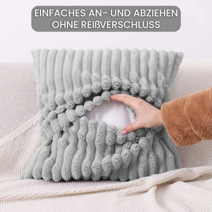 Amilian Dekokissen 2er Set - Zierkissen mit Füllung, Sofakissen, Couchkissen, (2 Stück), 40x40 cm, Dekokissen mit Füllung und Bezug, Wohnkissen – Bild 2