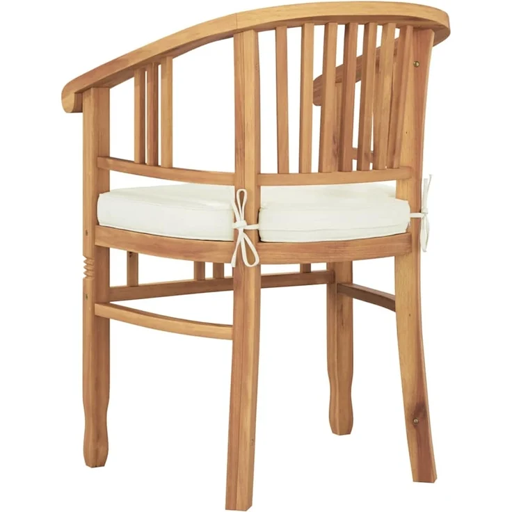 vidaXL Stuhl mit Kissen 2 pcs Braun 63 x 58 x 89 cm Massivholz Teak 42008384 – Bild 7