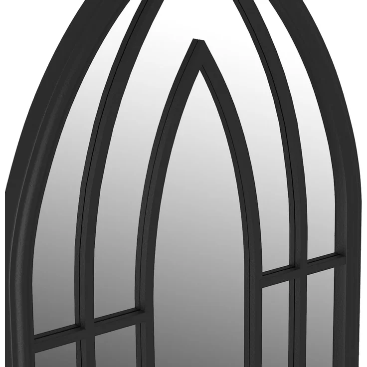 Gartenspiegel, Dekorativer Spiegel Schwarz 70x30 cm Eisen – Bild 5