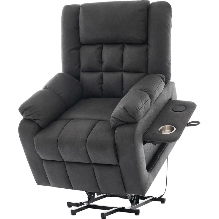 TV-Sessel 103x96x87 cm für 1 Person, elektrisch aufstehbar, mit Massage und Wärme, grau – Bild 6