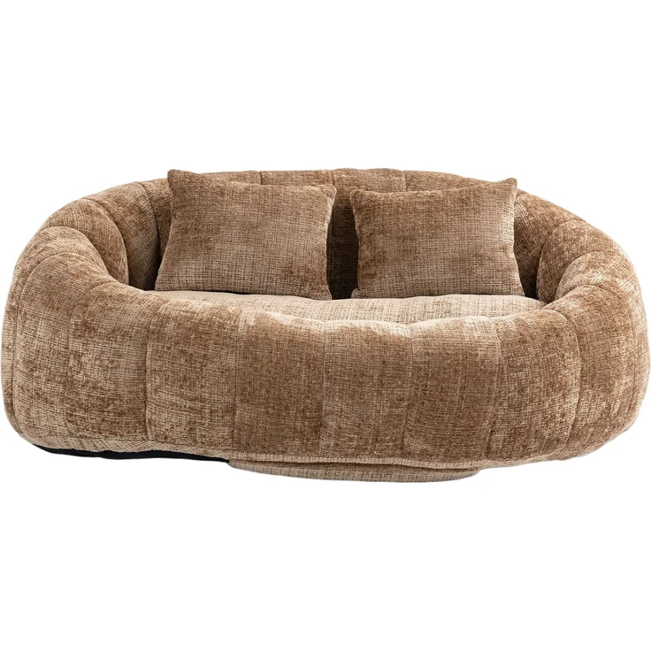 LVHOM Sitzsack XXL, Bean Bag mit Sitzpuff, Bodensofa mit 2 Kissen, 2-Sitzer-Sofa aus Chenille, 145x95x63cm – Bild 1