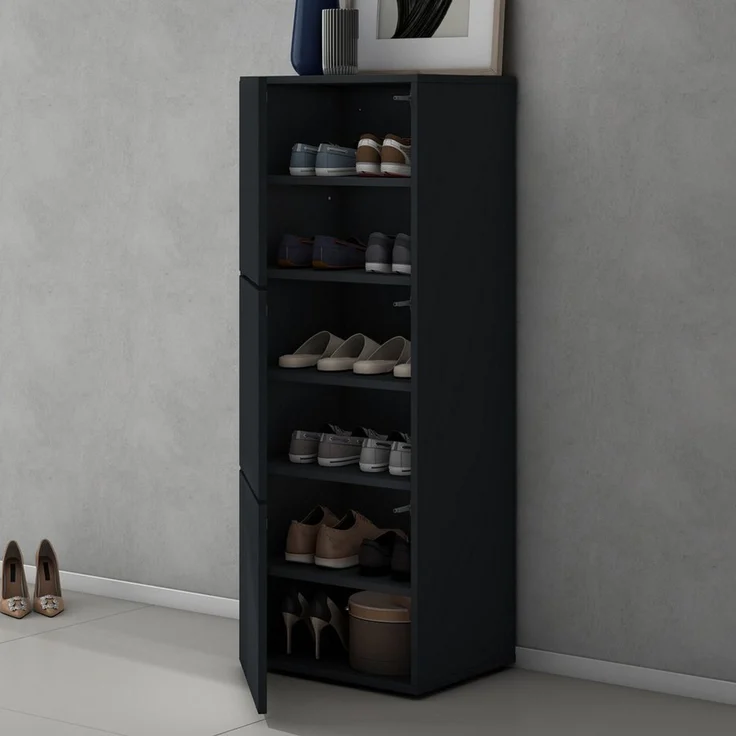 doporro Schuhschrank Schuhregal Schuhständer mit 3 Fächern Schuhschrank02 – Bild 2