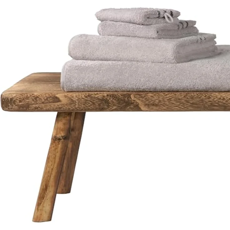 Schiesser Handtuch Skyline, 4er Set, mit Webbordüre, 100% Baumwolle Silber – Bild 4