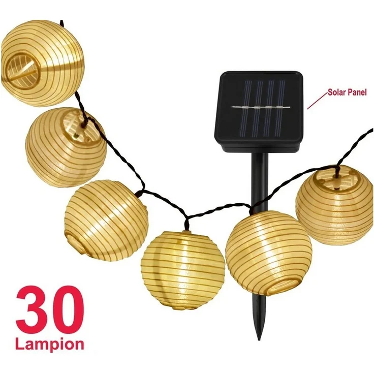 DOPWii LED-Lichterkette Außen Lichterkette Solar,6m 30 Lampions,Garten,Balkon,Hof Deko, Mini-Stringlaternen für den Außenbereich, kleine Laternen – Bild 5