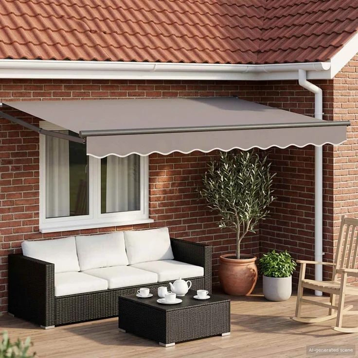 vidaXL Electric Awning Frame with LED and Wind Sensor 2,5 x 2 m 42024218 – Bild 1