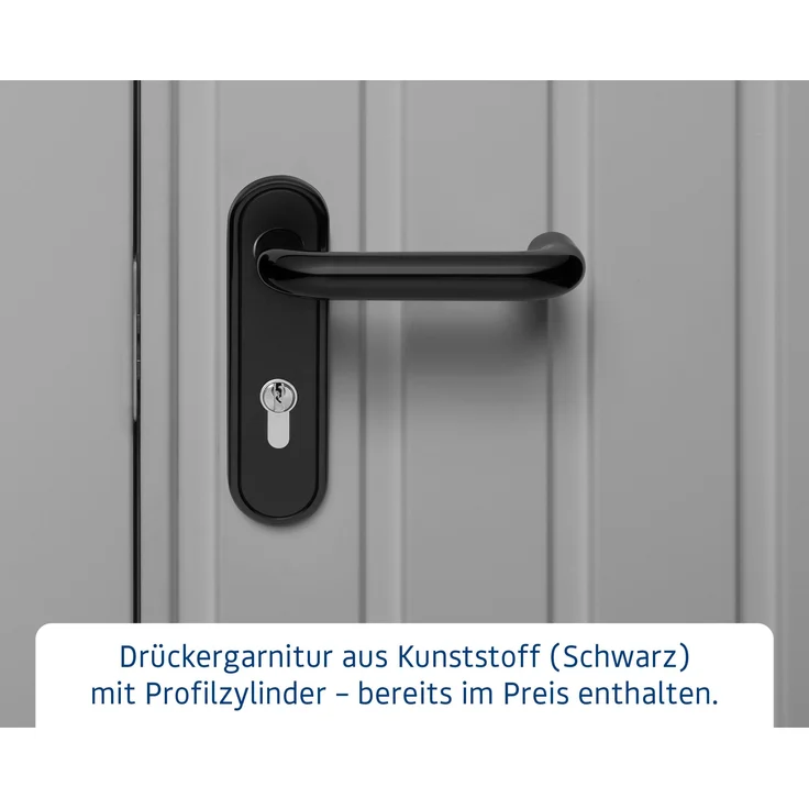 Hörmann Ecostar Metall-Gerätehaus "Euroline Trend" mit Satteldach ESD 6, graualuminium, 214 x 262 cm,2-flüglige Tür – Bild 6