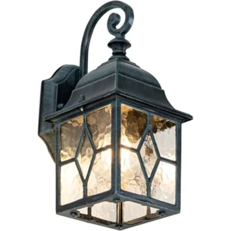 Qazqa Außen-Wandleuchte London, ohne Leuchtmittel, E27, Grün, Landhaus, Aluminium, 1-flammig – Bild 1