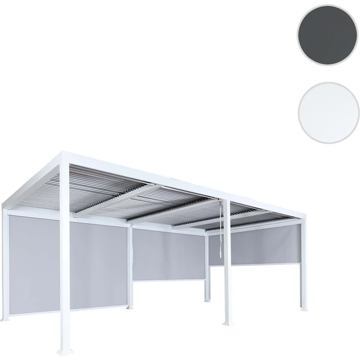 Mendler 'HWC-L41' Pergola mit 3 Seitenwände, Metall weiß, 3x6 m – Bild 10