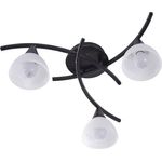 Lindby Deckenleuchten Della, Glas Schwarz IP20, 3 x 40 W