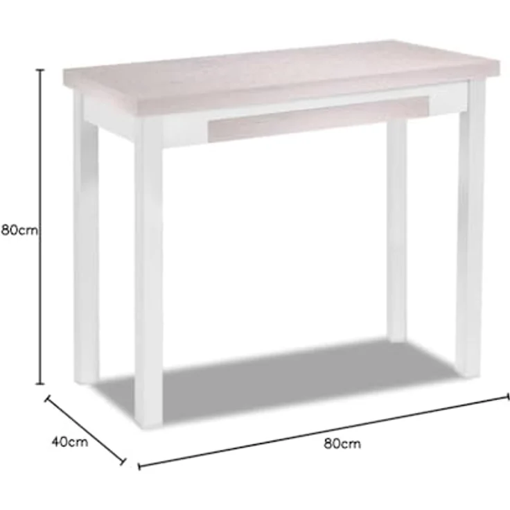 ASTIMESA Küchentisch im Buchstil, Grau, 80 x 40 cm a 80 x 80 cm – Bild 2