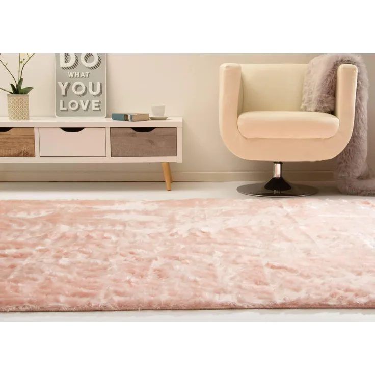 Kunstfell Teppich Senja - XL, Farbe: Luminous Rosa, Größe: 160x230 cm