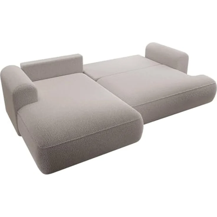 Selsey Sofa Ecksofa Eckcouch Schlafsofa Couch Mit Stauraum Schlaffunktion Pflegeleicht Polyurethanschaum L Form Links Boucle Dunkelbeige OVO – Bild 4