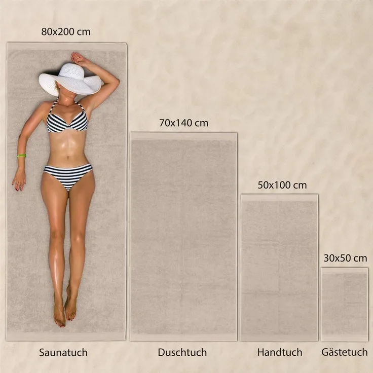 Hausfelder Handtücher Premium Handtuch Set (Beige, 4 Handtücher 50x100cm), (Set, 4-St), 100% Baumwolle, weich, saugfähig, Uni-Farben