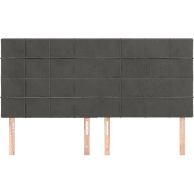vidaXL Kopfteile 4 Stk. Dunkelgrau 90 x 5 x 78/88 cm Samt 3116393 – Bild 3