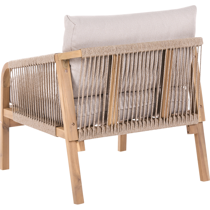 Gartensessel mit Ottomane SUMBA Akazienholz Hellbraun – Bild 7