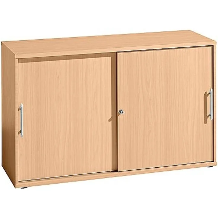 Schiebetürschrank 2 Ordnerhöhen, 120cm CE Buche