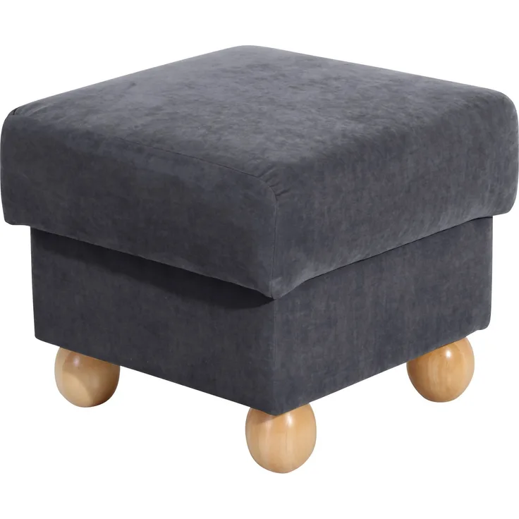 Hocker Kasha Bezug Veloursstoff Buche natur / anthrazit 22255