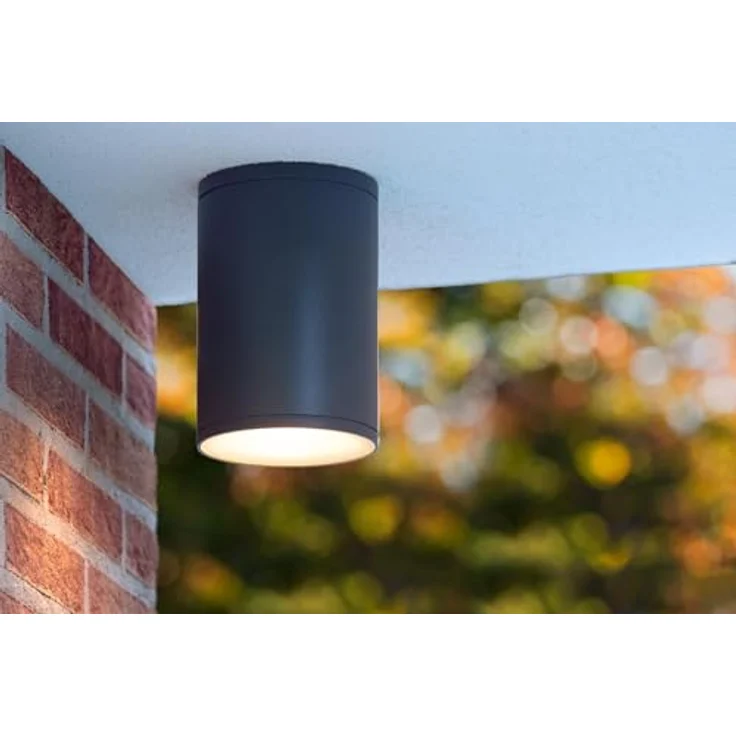 LUCIDE TUBIX Deckenstrahler Innen/Außen, Ø 10,8 cm, 1xE27, IP54, anthrazit, Aluminium gefertigt – Bild 3