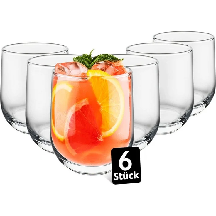 KONZEPT Gläser-Set Trinkgläser Set 6/12-teilig, Transparente 300ml, 6-tlg, Wassergläser Set, Ideal für Saft, Cocktails, Eiskaffee – Bild 5