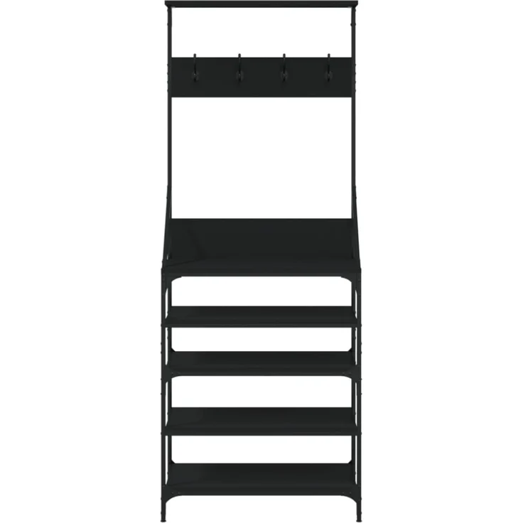 vidaXL Kleiderständer mit Schuhablage Schwarz 70x34x184 cm 837872 – Bild 3
